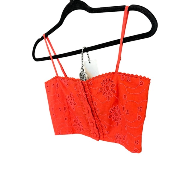 dRA XS cotton NWT bustier delicate floral crop tank! Lux bravd FREE 150 or more - Picture 2 of 10